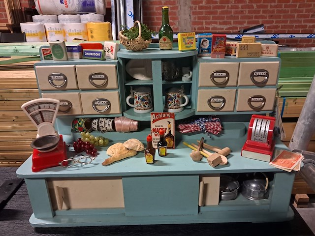 Retro keukentje met accessoires (h 390mm d 220mm b 600mm ) - afbeelding 1 van  8