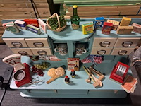 Retro keukentje met accessoires (h 390mm d 220mm b 600mm ) - afbeelding 8 van  8