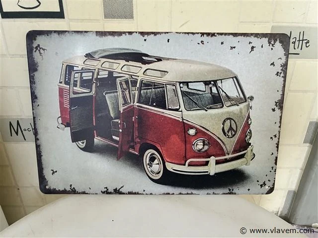 Retrolook metalen sierbord - afbeelding 1 van  1