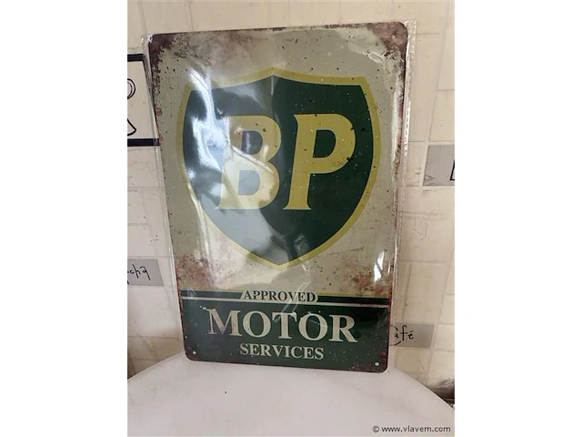 Retrolook metalen sierbord - afbeelding 1 van  1