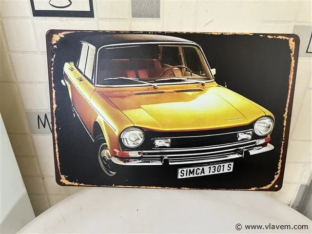 Retrolook metalen sierbord - afbeelding 1 van  1