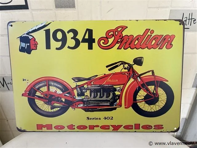 Retrolook metalen sierbord - afbeelding 1 van  1
