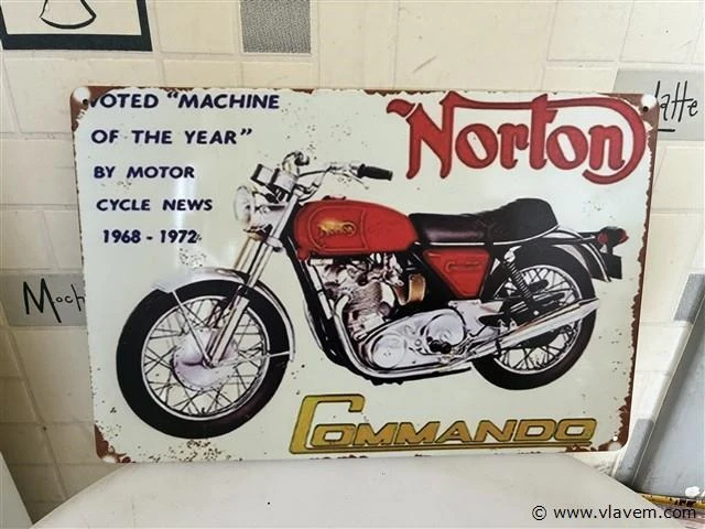 Retrolook metalen sierbord - afbeelding 1 van  1
