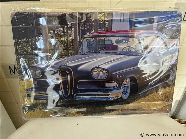 Retrolook metalen sierbord - afbeelding 1 van  1