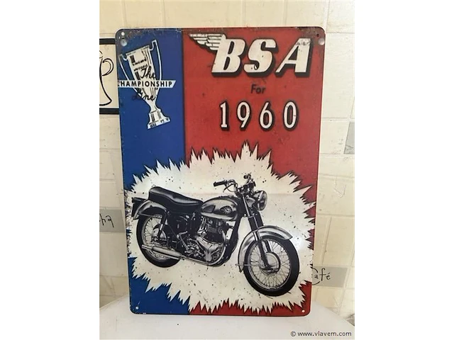 Retrolook metalen sierbord - afbeelding 1 van  1