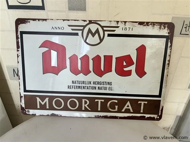 Retrolook metalen sierbord - afbeelding 1 van  1