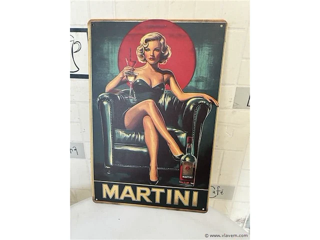 Retrolook metalen sierbord - afbeelding 1 van  1