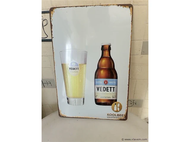 Retrolook metalen sierbord - afbeelding 1 van  1