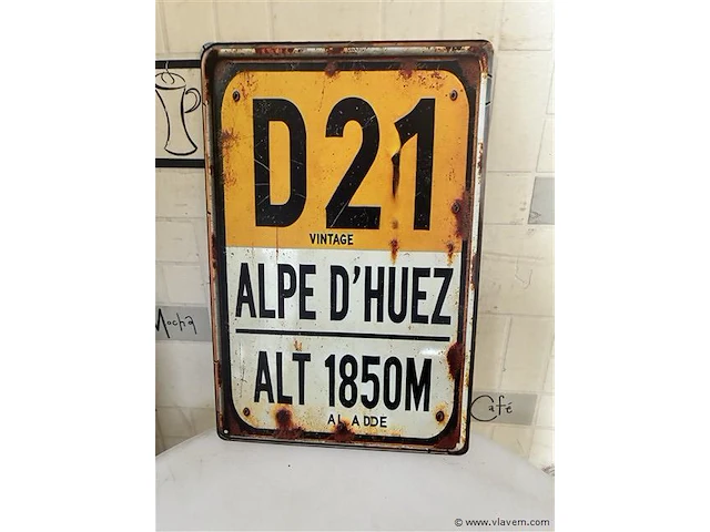 Retrolook metalen sierbord - afbeelding 1 van  1