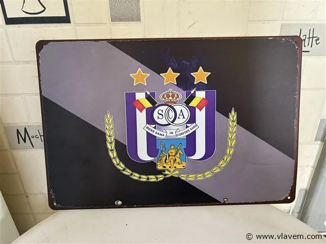 Retrolook metalen sierbord - afbeelding 1 van  1