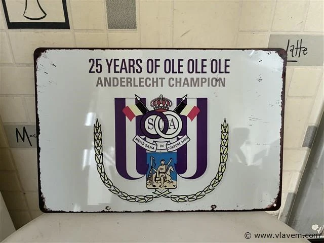 Retrolook metalen sierbord - afbeelding 1 van  1
