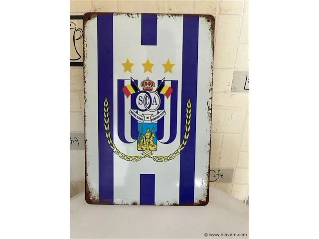 Retrolook metalen sierbord - afbeelding 1 van  1