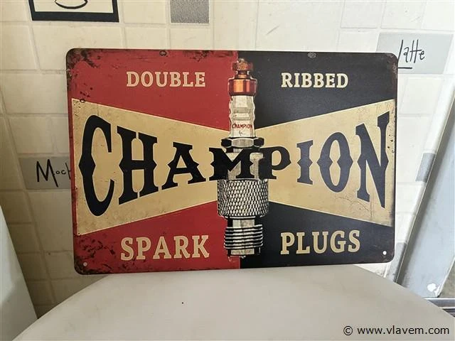 Retrolook metalen sierbord - afbeelding 1 van  1