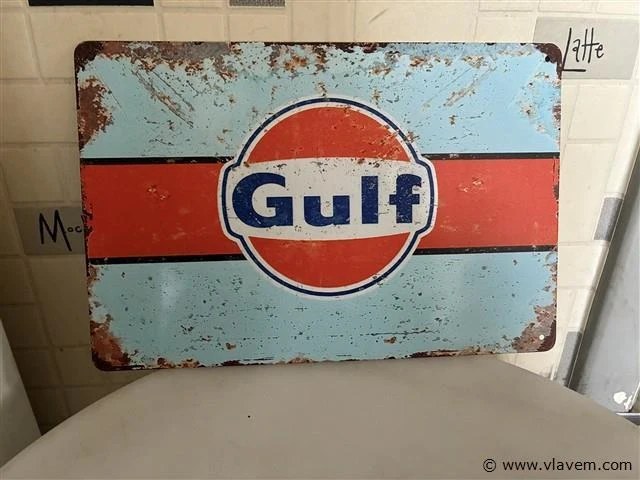 Retrolook metalen sierbord - afbeelding 1 van  1