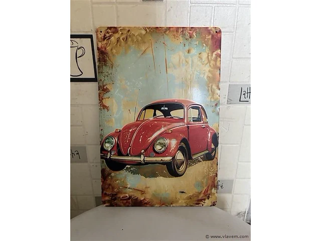 Retrolook metalen sierbord - afbeelding 1 van  1