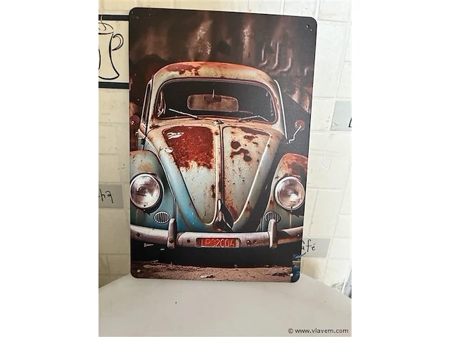 Retrolook metalen sierbord - afbeelding 1 van  1