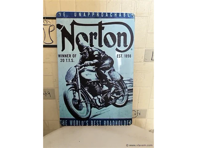 Retrolook metalen sierbord - afbeelding 1 van  1