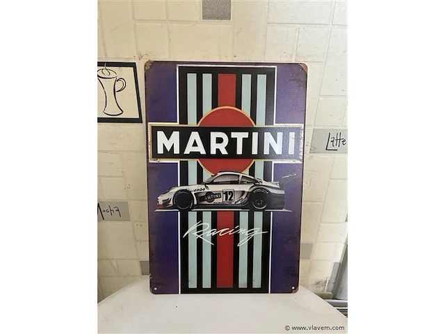 Retrolook metalen sierbord - afbeelding 1 van  1
