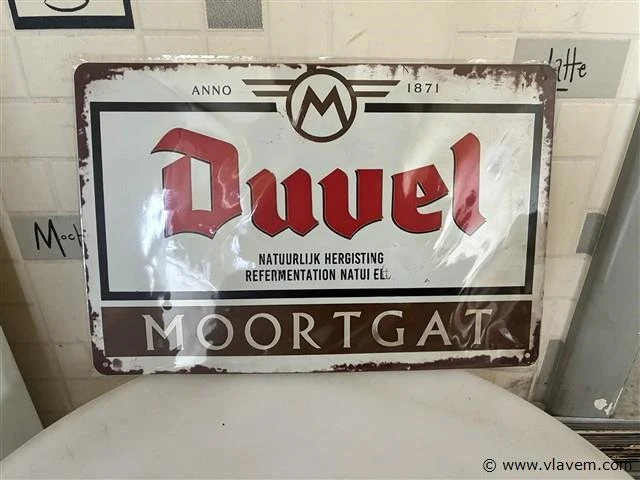 Retrolook metalen sierbord - afbeelding 1 van  1