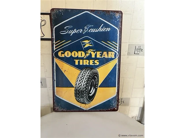 Retrolook metalen sierbord - afbeelding 1 van  1