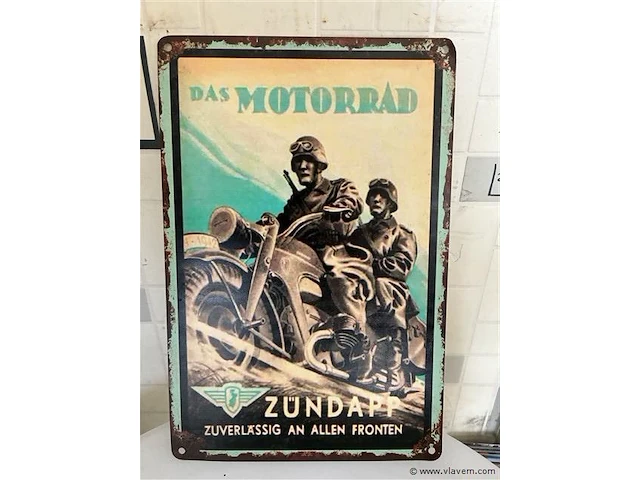 Retrolook metalen sierbord - afbeelding 1 van  1