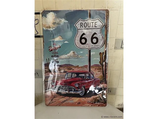 Retrolook metalen sierbord - afbeelding 1 van  1