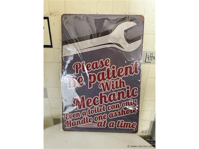 Retrolook metalen sierbord - afbeelding 1 van  1