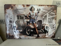 Retrolook metalen sierbord - afbeelding 1 van  1