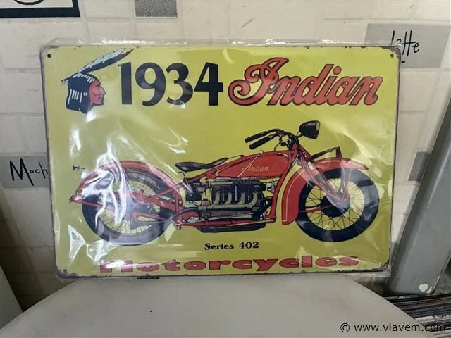 Retrolook metalen sierbord - afbeelding 1 van  1