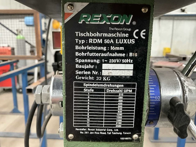Rexon rdm50a kolomboormachine - afbeelding 6 van  9