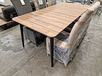 Reykjavik tuintafel frame zwart 200 x 100cm met blad acacia - afbeelding 1 van  4