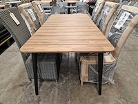 Reykjavik tuintafel frame zwart 200 x 100cm met blad acacia - afbeelding 2 van  4