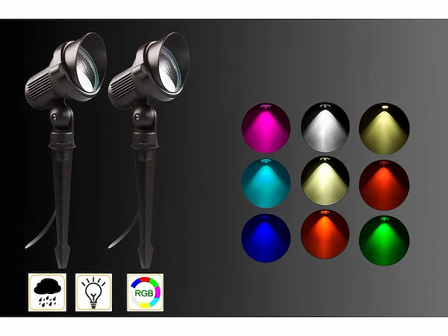 Rgb led-spot – ip54waterdicht – aluminium – ø60 mm – inclusief lamp (x6) - afbeelding 1 van  4