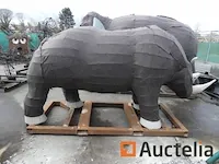 Rhinoceros-mozaïicultuur metalen structuur - afbeelding 3 van  7