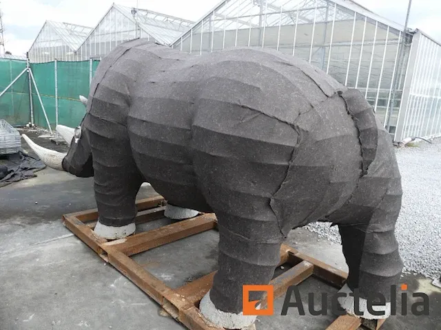 Rhinoceros-mozaïicultuur metalen structuur - afbeelding 5 van  7