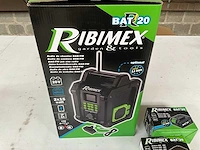 Ribimex bouwplaats radio + 2x batterij - afbeelding 2 van  7