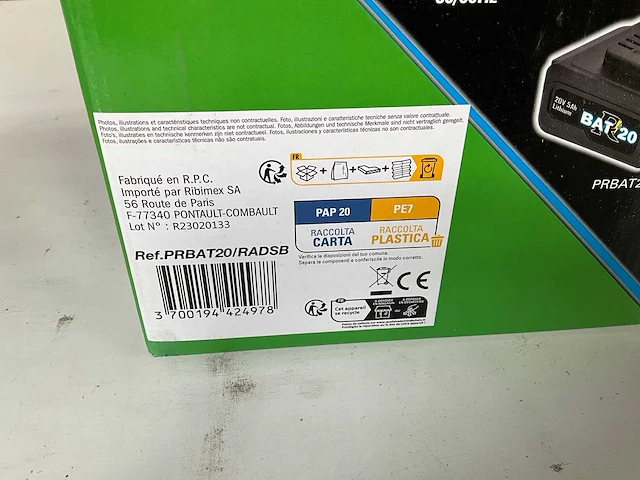 Ribimex bouwplaats radio + 2x batterij - afbeelding 4 van  7