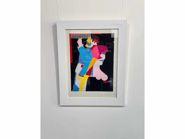 Richard lindner 1969 (after) - kamer te huur,, litho's 71x55 cm - ingelijst . 97x77 cm - afbeelding 1 van  7