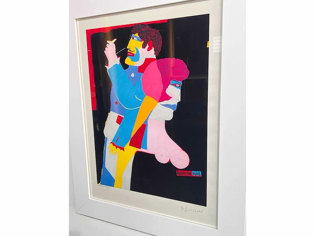 Richard lindner 1969 (after) - kamer te huur,, litho's 71x55 cm - ingelijst . 97x77 cm - afbeelding 4 van  7