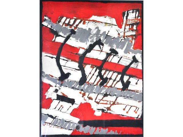 Richard tolmeyer - acryl op papier - ingelijst - afbeelding 1 van  6