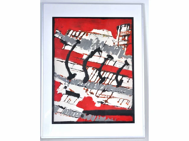 Richard tolmeyer - acryl op papier - ingelijst - afbeelding 2 van  6