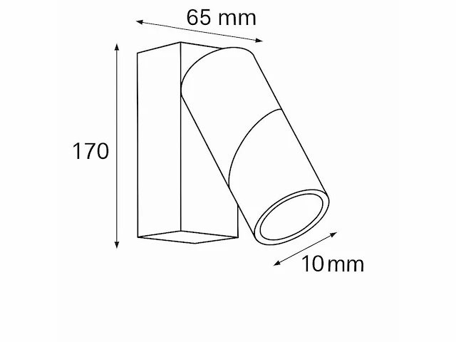 Richtbare led wandlamp – sw-145 – 5w – 3500k warm wit – zwart – ip54 – aluminium (x6) - afbeelding 4 van  5