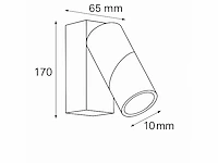 Richtbare led wandlamp – sw-145 – 5w – 3500k warm wit – zwart – ip54 – aluminium (x6) - afbeelding 4 van  5
