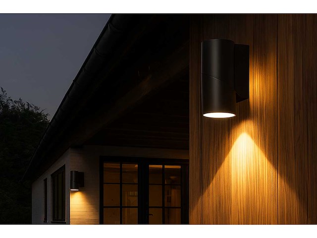 Richtbare led wandlamp – sw-145 – 5w – 3500k warm wit – zwart – ip54 – aluminium (x6) - afbeelding 1 van  5