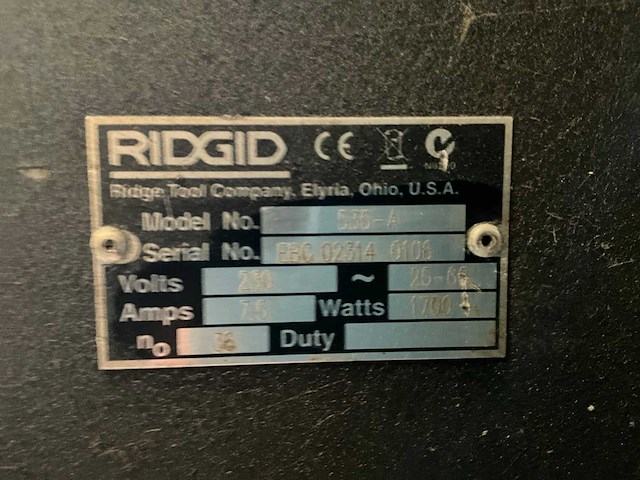 Ridgid 535a draadsnijmachine - afbeelding 9 van  10