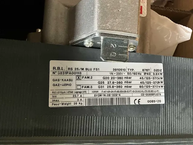 Riello rs25/m gasventilatorbrander - afbeelding 6 van  7
