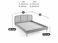 Rieten bed 160 x 200 met bedbodem - afbeelding 10 van  11