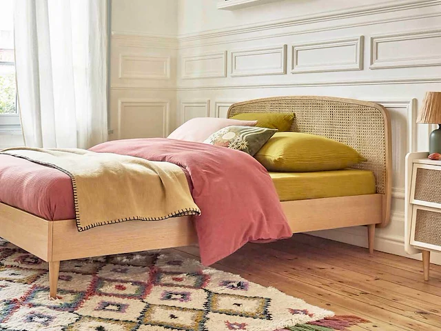 Rieten bed 160 x 200 met bedbodem - afbeelding 1 van  11