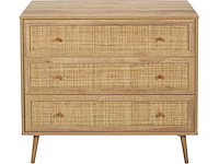 Rieten en houten ladekast met 3 lades - afbeelding 4 van  8