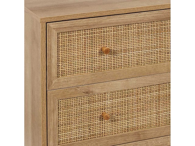 Rieten en houten ladekast met 3 lades - afbeelding 6 van  8